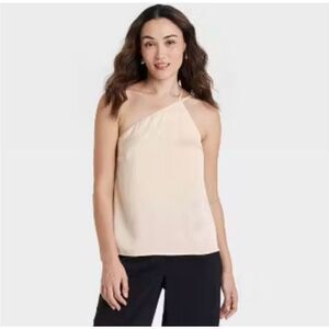 A New Day Cream One Shoulder Top Size XS New